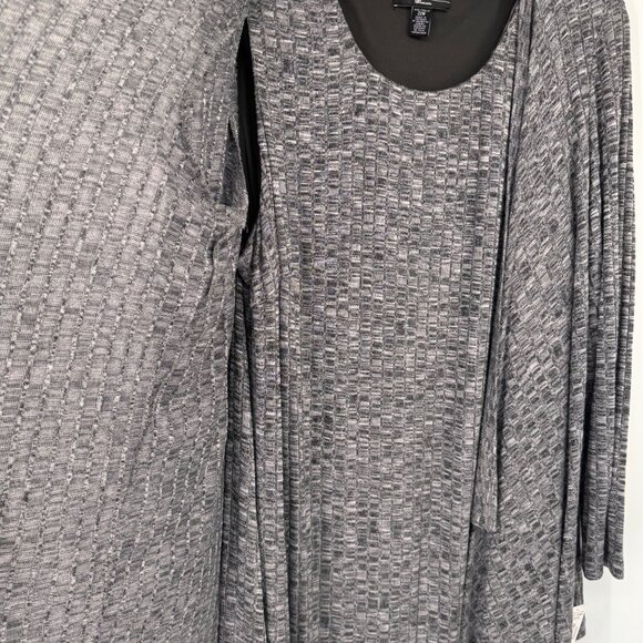 R&M Richards Womens Cascade Grey Knit Jacket Dress size 22w plus new $99 - Picture 8 of 14